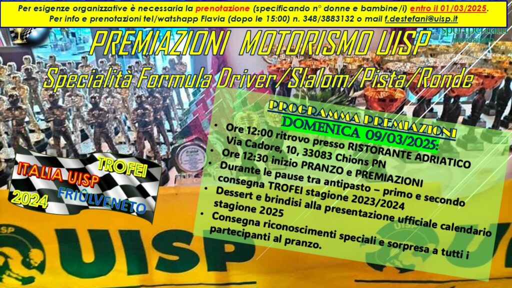 Premiazioni UISP stagione 2024 09/03/2025