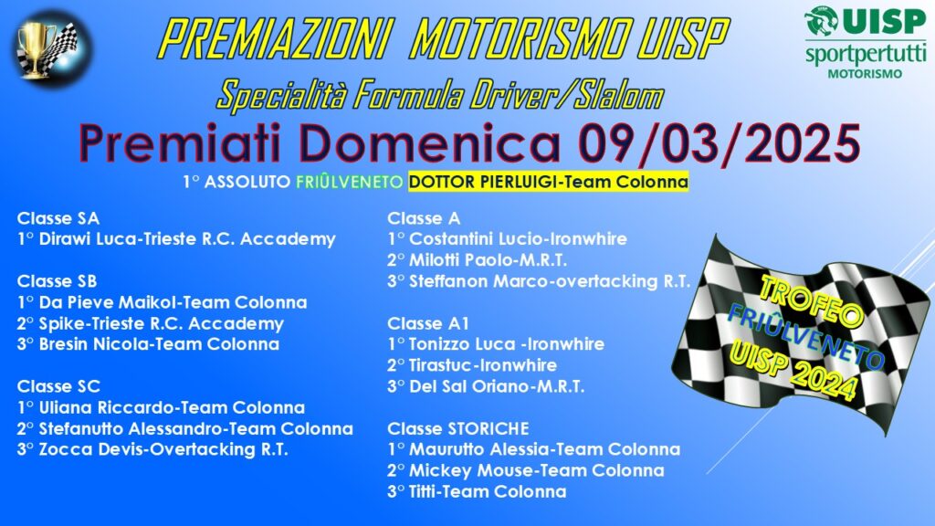Premiazioni UISP stagione 2024 09/03/2025